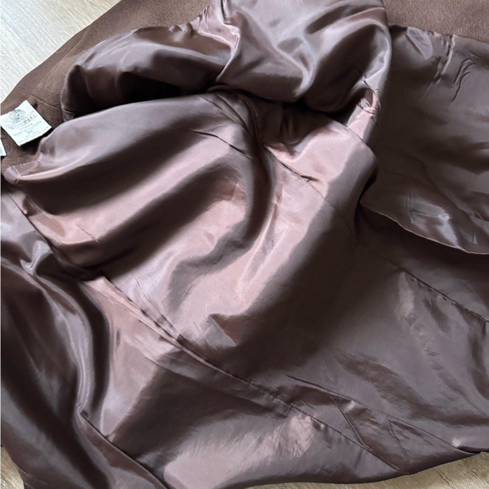 Vintage Women’s 100% Wool Chocolate Brown Double Breasted Blazer - Picture 10 of 10